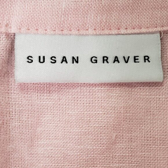 Susan Graver Womens Linen Coastal Button Top Size 2X Preppy Beach Mature Travel - Picture 3 of 9